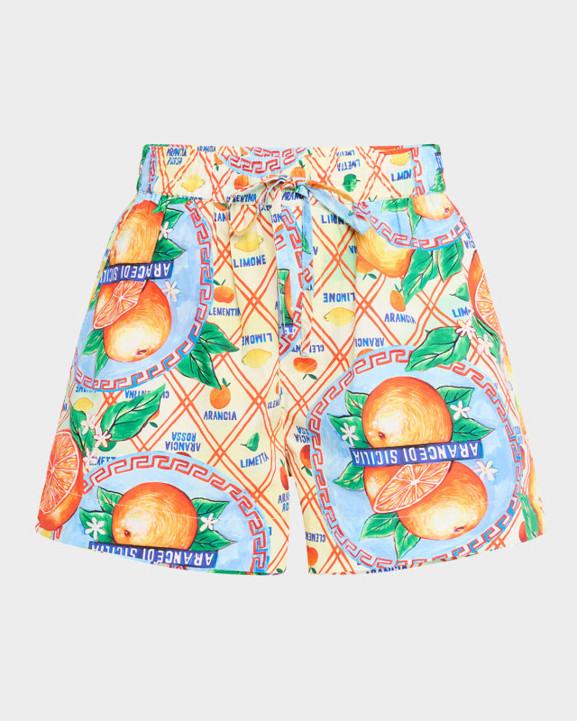 Orange Wrappers Drawstring Shorts